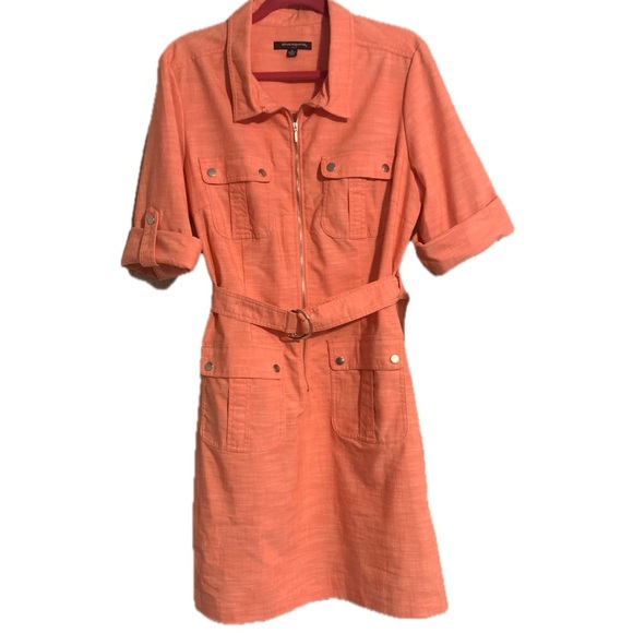 Sharagano Dresses & Skirts - Sharagano Trendy Valencia Orange and Gold Dress Size 16